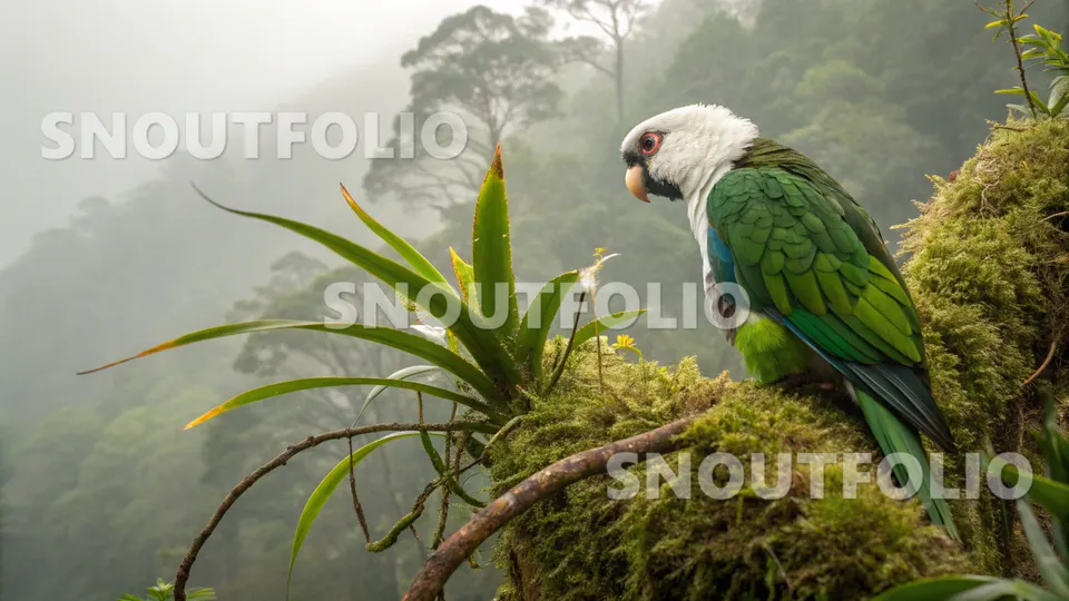 Quiet Glimpse of the White-Capped Pionus