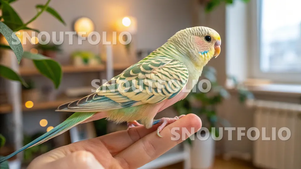 Curious Pose of the Opaline Budgerigar