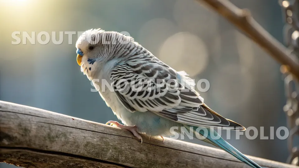 Vivid Portrait of the Greywing Budgerigar