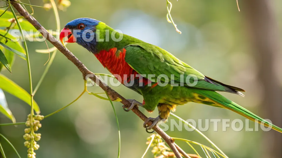 Serene Essence of the Red-flanked Lorikeet