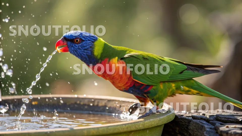 Faithful Portrait of the Rainbow Lorikeet (Red-collared)