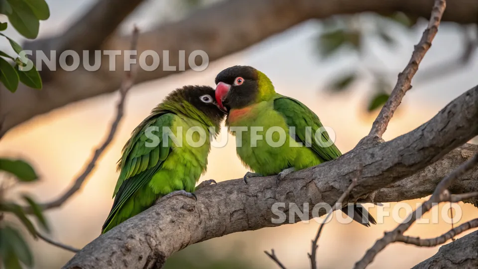 Gentle Stride of the Masked Lovebird