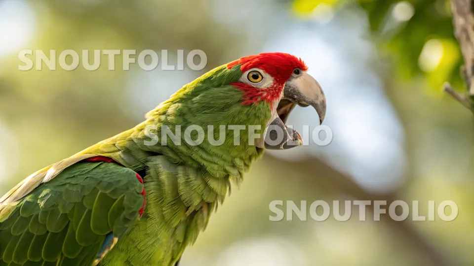 Noble Essence of the Red-crowned Parrot