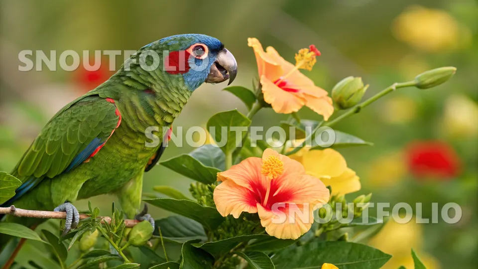 Gentle Gaze of the Cuban Parrot