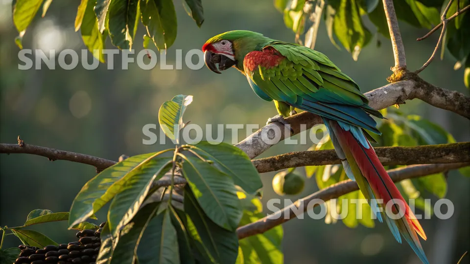 Cheerful Spark of the Red-Shouldered Macaw