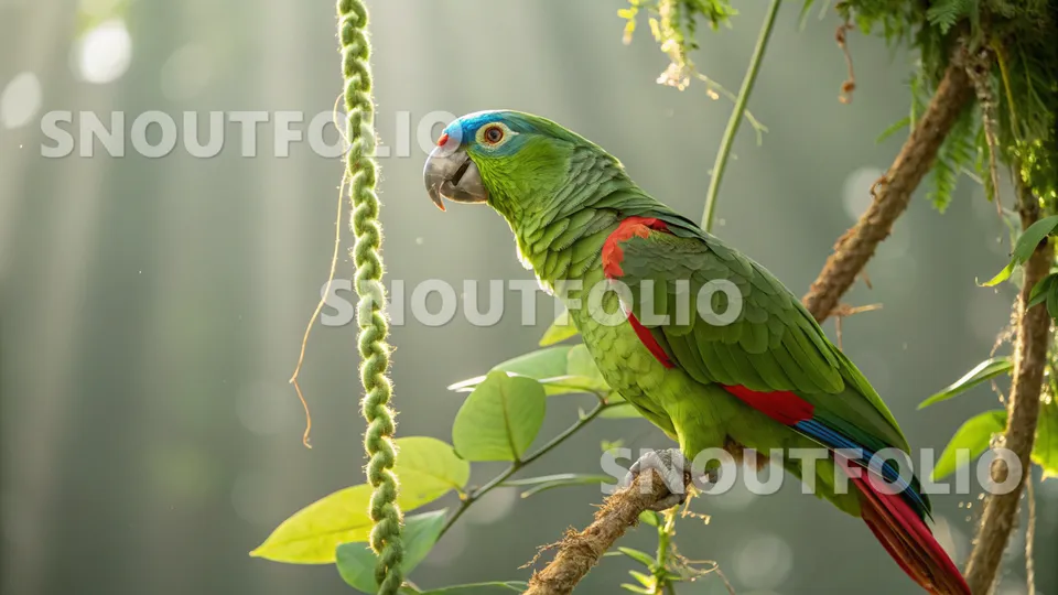 Playful Soul of the Red-tailed Amazon