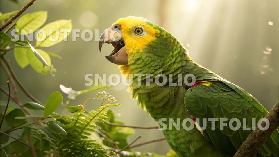 Cheerful Sight of the Yellow-faced Amazon