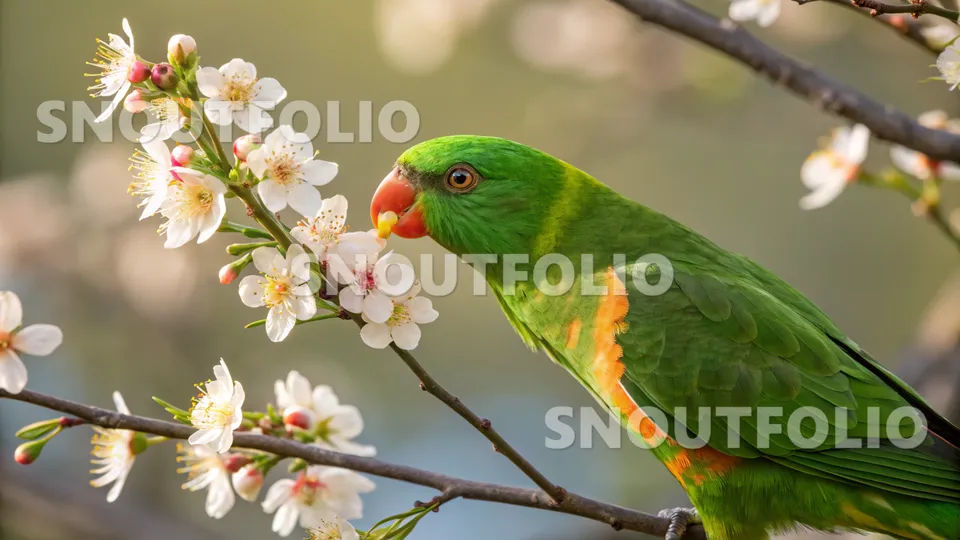 Golden Sight of the Orange-chinned Lorikeet