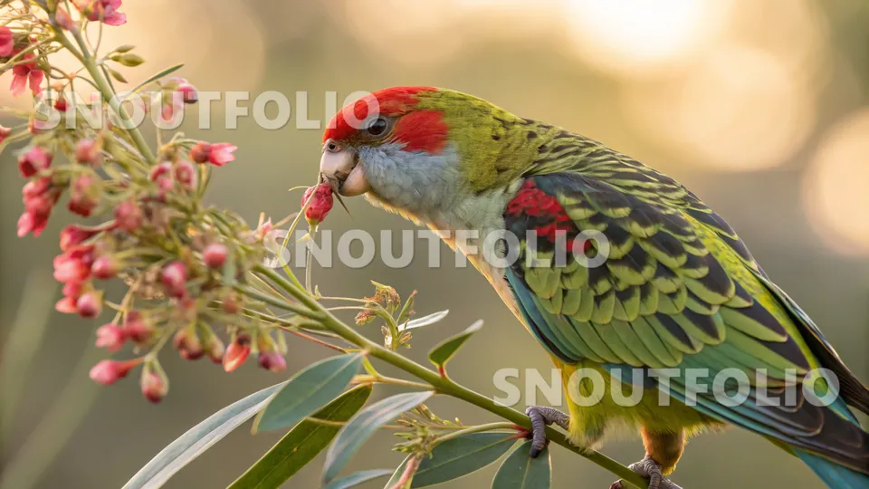 Radiant Memory of the Western Rosella (Red-capped)