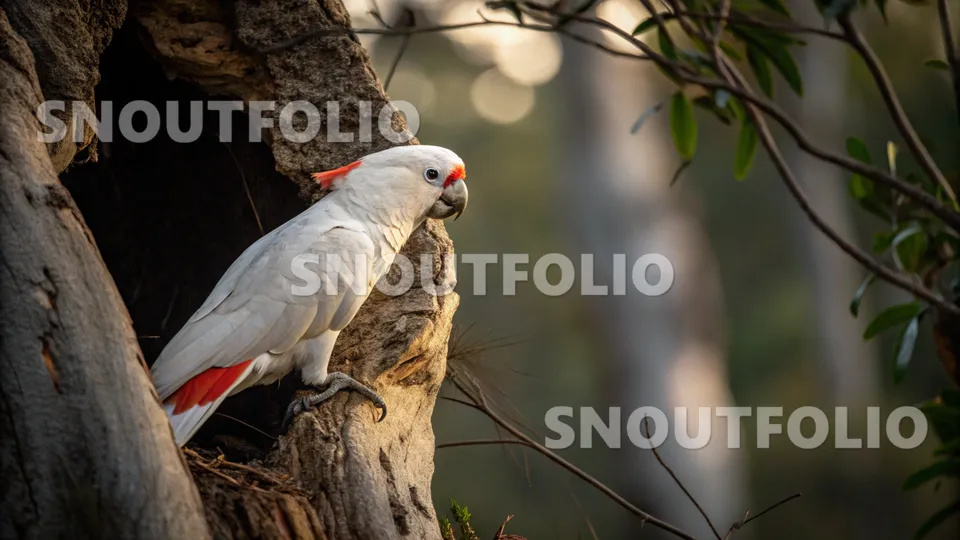 Serene Spark of the Red-vented Cockatoo