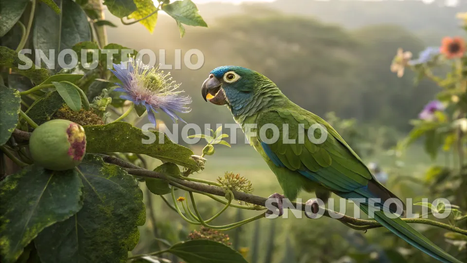 Radiant Soul of the Blue-Crowned Conure