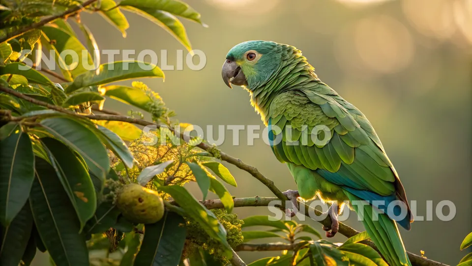 Golden Gaze of the Turquoise-Fronted Amazon