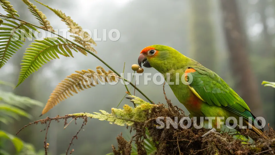 Serene Presence of the Orange-Fronted Parakeet
