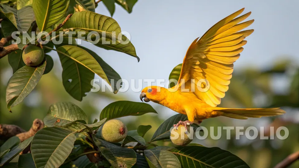 Elegant Sight of the Golden Conure