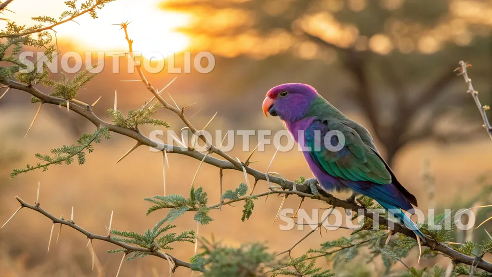 Serene Gaze of the Violet Lovebird