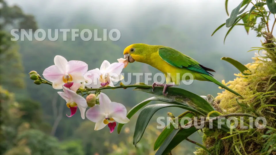 Serene Stride of the Yellow-Headed Parrotlet