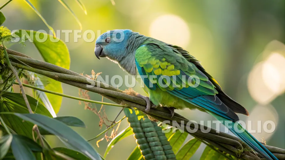 Playful Gaze of the Blue-Rumped Parrot