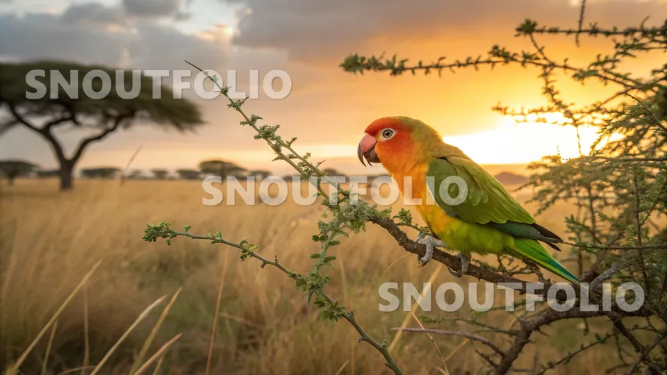 Lively Glimpse of the Amber Lovebird
