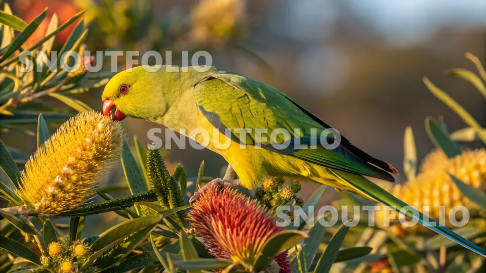 Serene Pose of the Regent Parrot