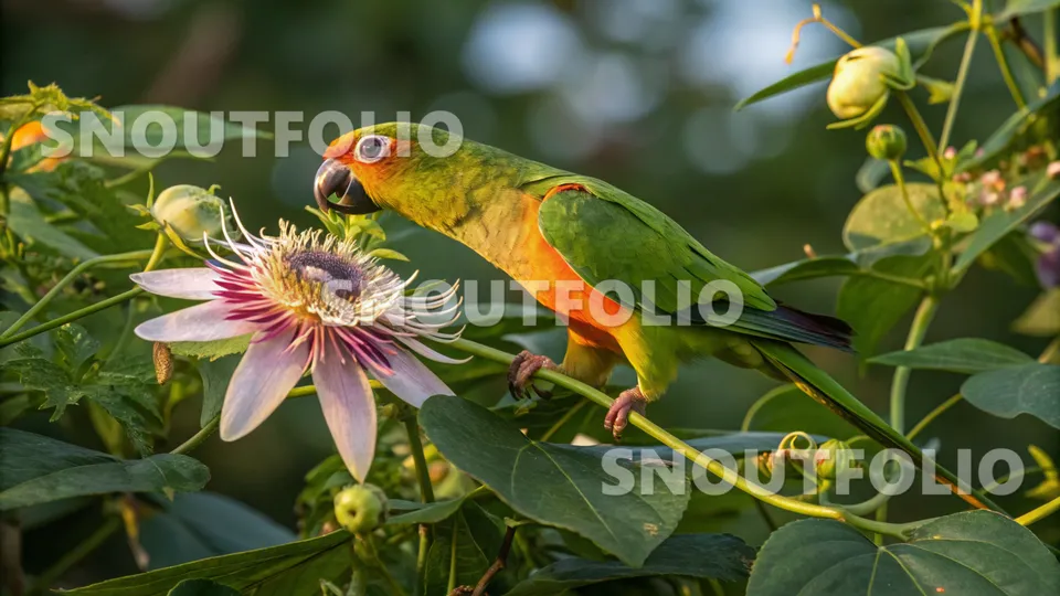 Witty Portrait of the Peach-Fronted Conure
