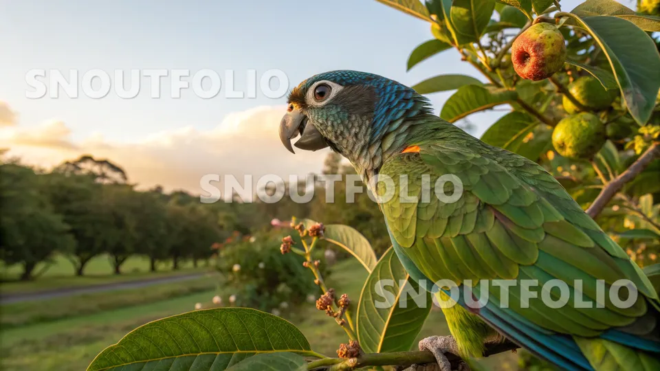 Cheerful Companion of the Scaly-Headed Pionus
