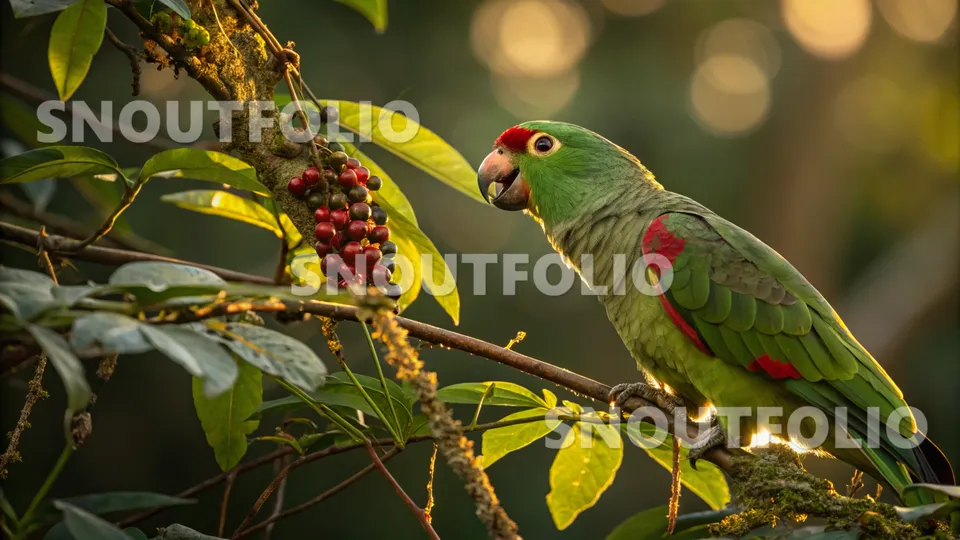 Witty Sight of the Green-Winged Parakeet