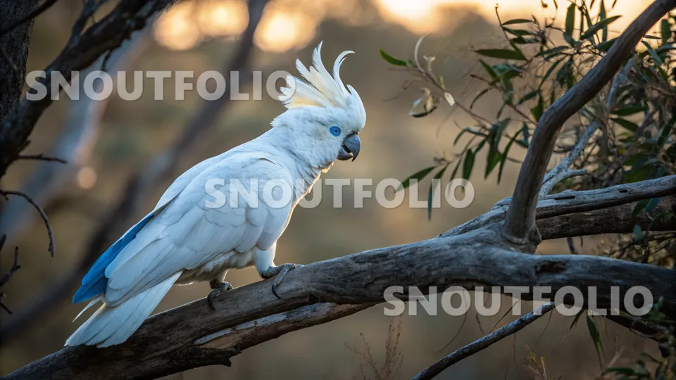 Playful Echo of the Blue-Eyed Cockatoo