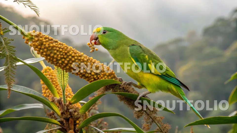 Cheerful Gaze of the Golden-Tailed Parrotlet