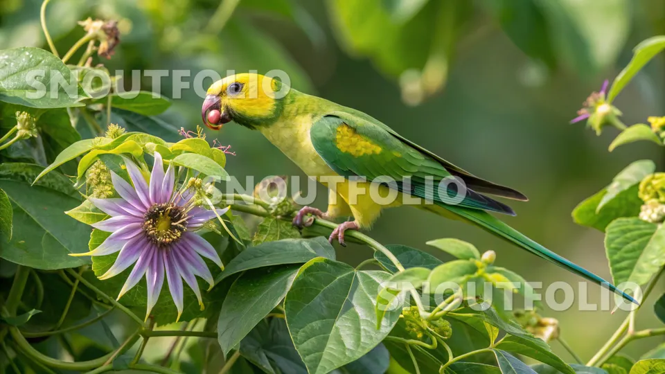 Calm Essence of the Yellow-Breasted Parakeet