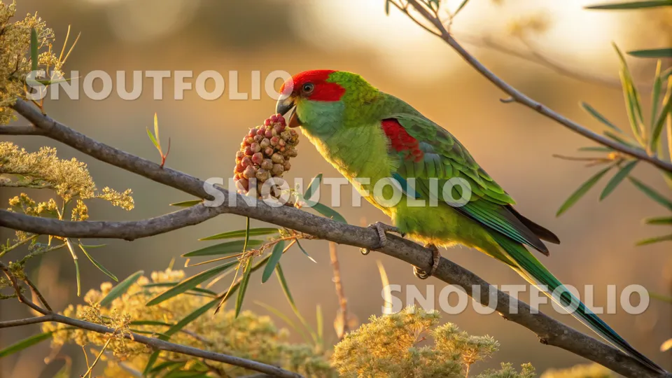 Gentle Presence of the Red-Capped Parrot