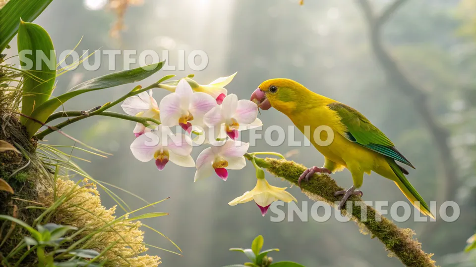 Lively Wanderer of the Saffron Parrotlet