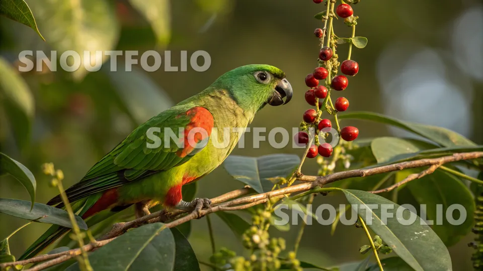Silent Spark of the Red-Shouldered Parakeet