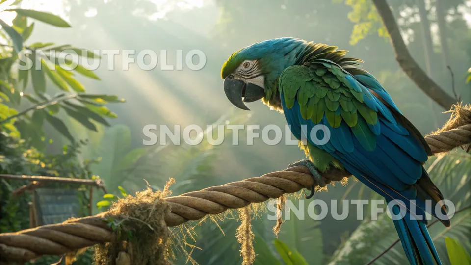Playful Silhouette of the Blue-Faced Parrot