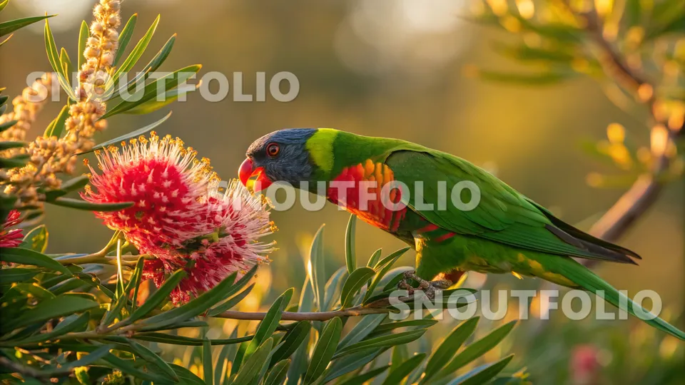 Playful Essence of the Green-Naped Lorikeet