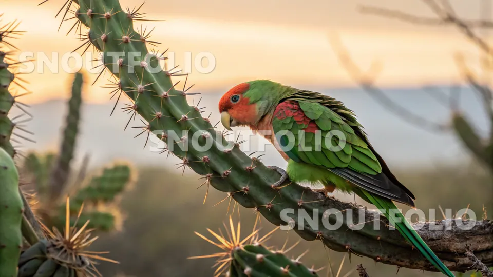 Lively Aura of the Red-Cheeked Parrot