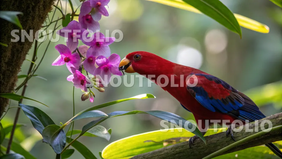 Calm Spark of the Blue-Winged Lory