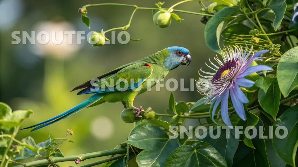 Lively Spirit of the Blue-Topped Parakeet