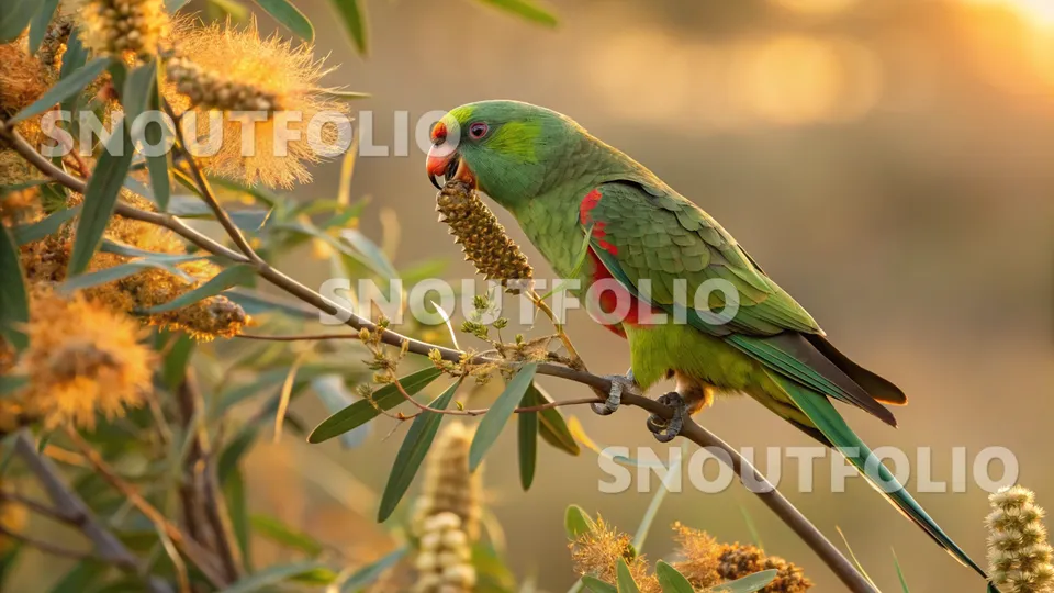 Vivid Companion of the Green-Mantled Parakeet