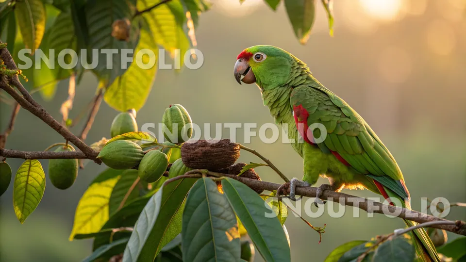Elegant Portrait of the Red-Collared Amazon