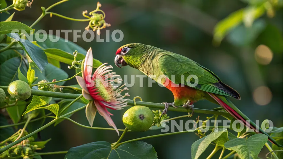 Bold Pose of the Green-Cheeked Conure