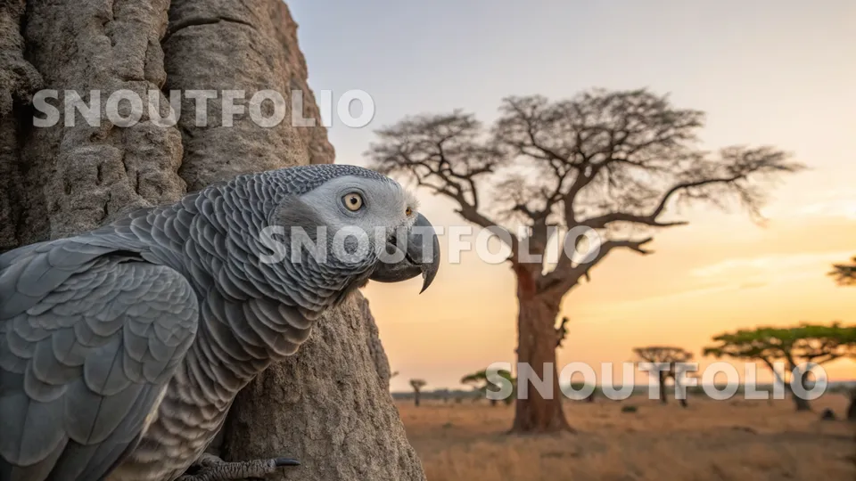 Noble Gaze of the African Grey