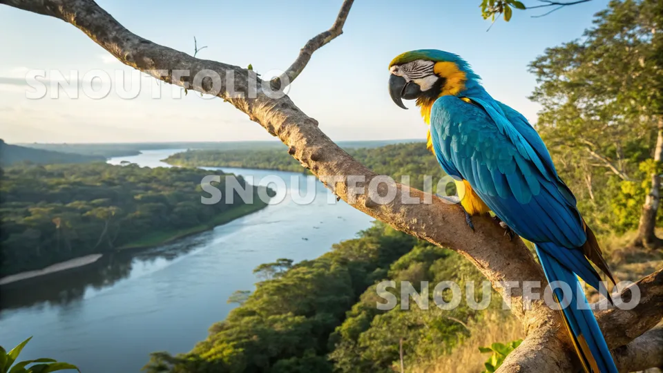 Radiant Essence of the Blue and Gold Macaw