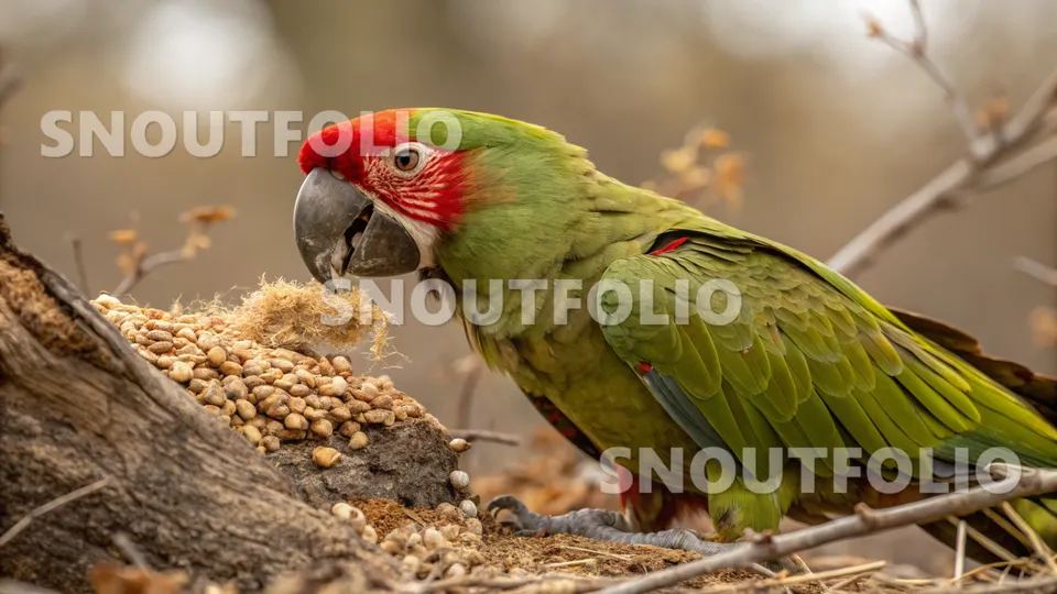 Bright Gaze of the Red-fronted Macaw