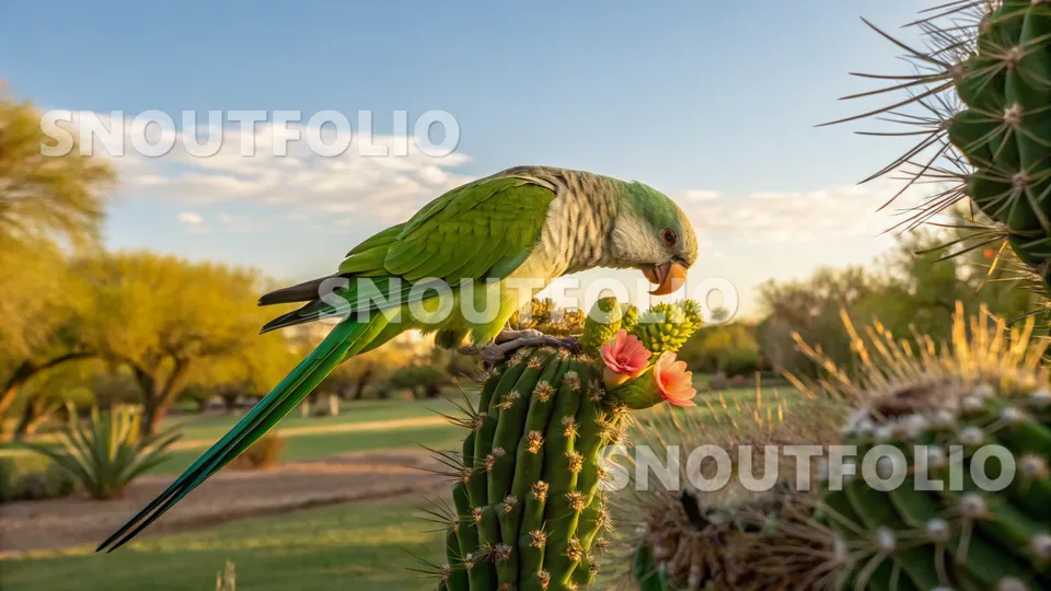 Graceful Sight of the Quaker Parrot