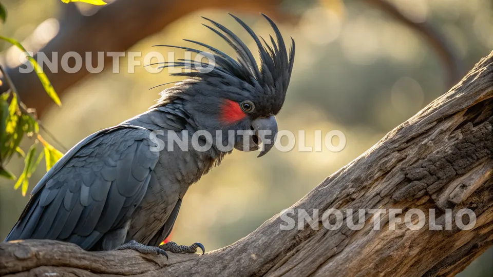 Serene Silhouette of the Black Palm Cockatoo