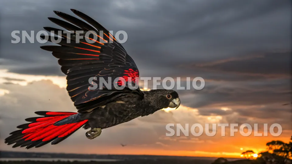 Calm Companion of the Red-tailed Black Cockatoo