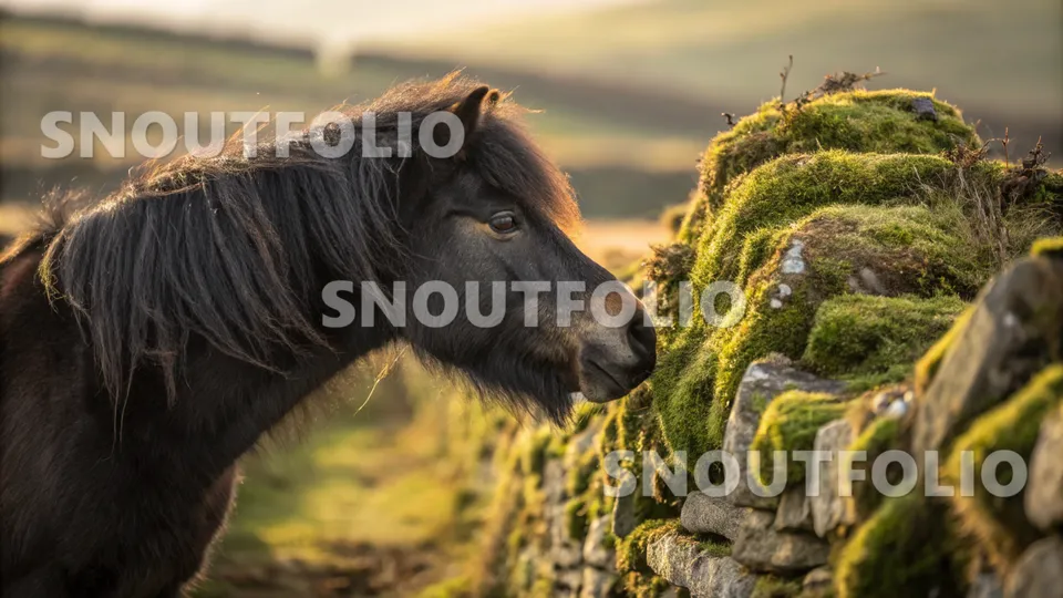 Vivid Portrait of the Dartmoor Pony