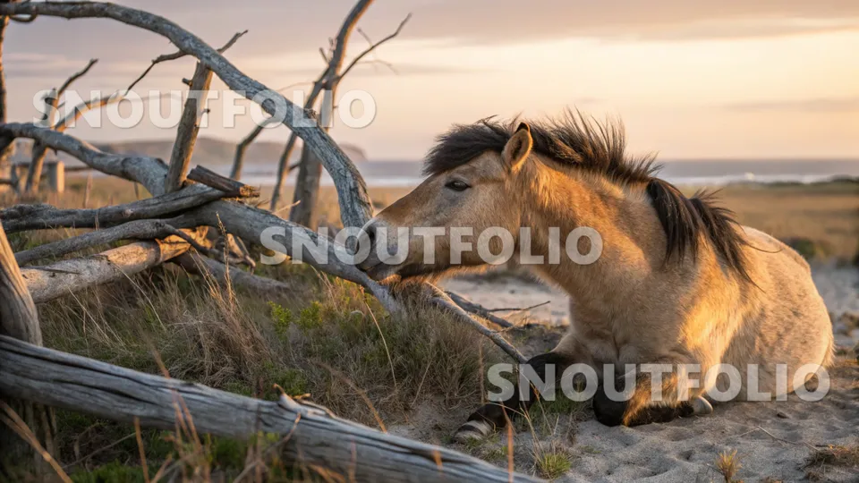Gentle Pose of the Sand Pony