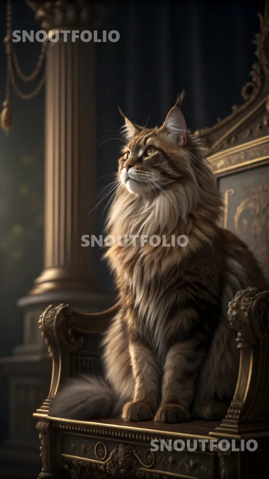 Graceful Stride of the Maine Coon Cat