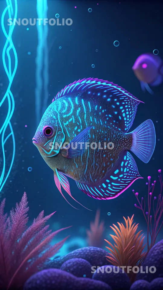 Witty Portrait of the Discus Fish